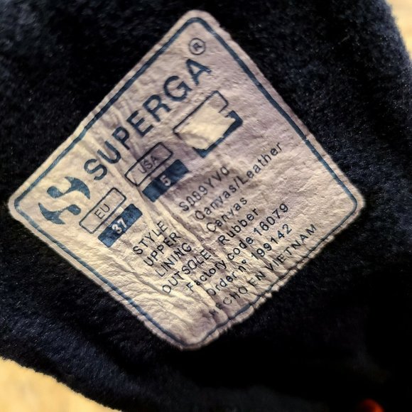 Superga Blue red beige Stripe Sneakers Size 37 Youth US Size 5 S009YVO - Picture 11 of 12